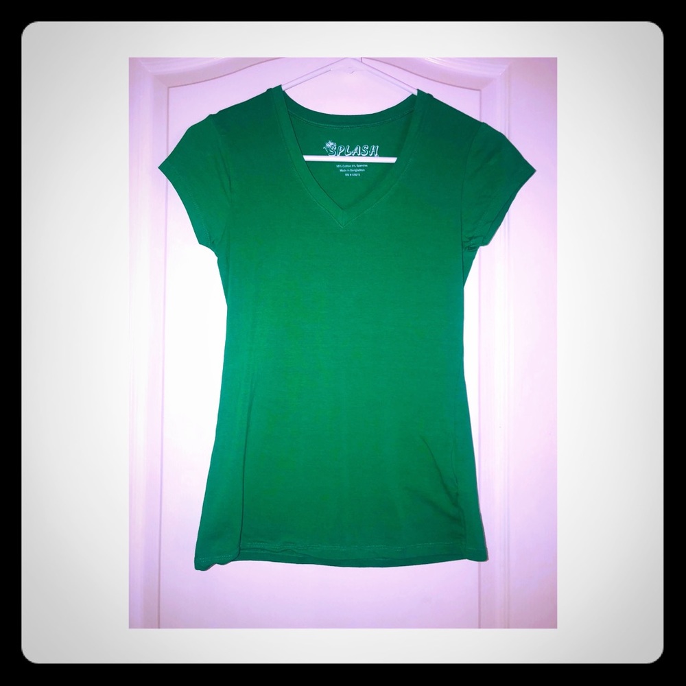 Green V-Neck T-shirt